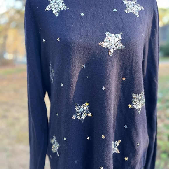 Kate Spade ♠️ Constellation Las Vegas Sweater, Rich Navy, XL, NWT - Picture 3 of 9